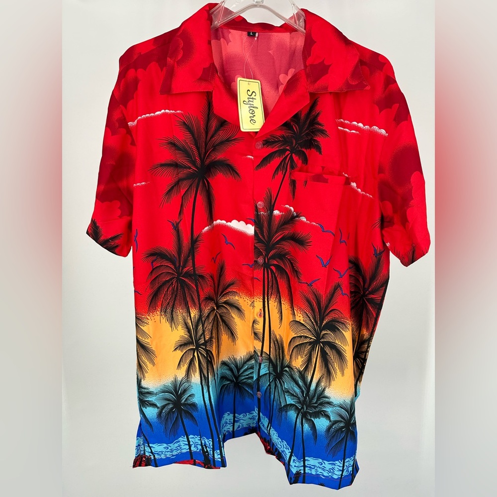 Stylore Hawaiian Shirts for Men Short -Sleeve Button Down Summer Luau